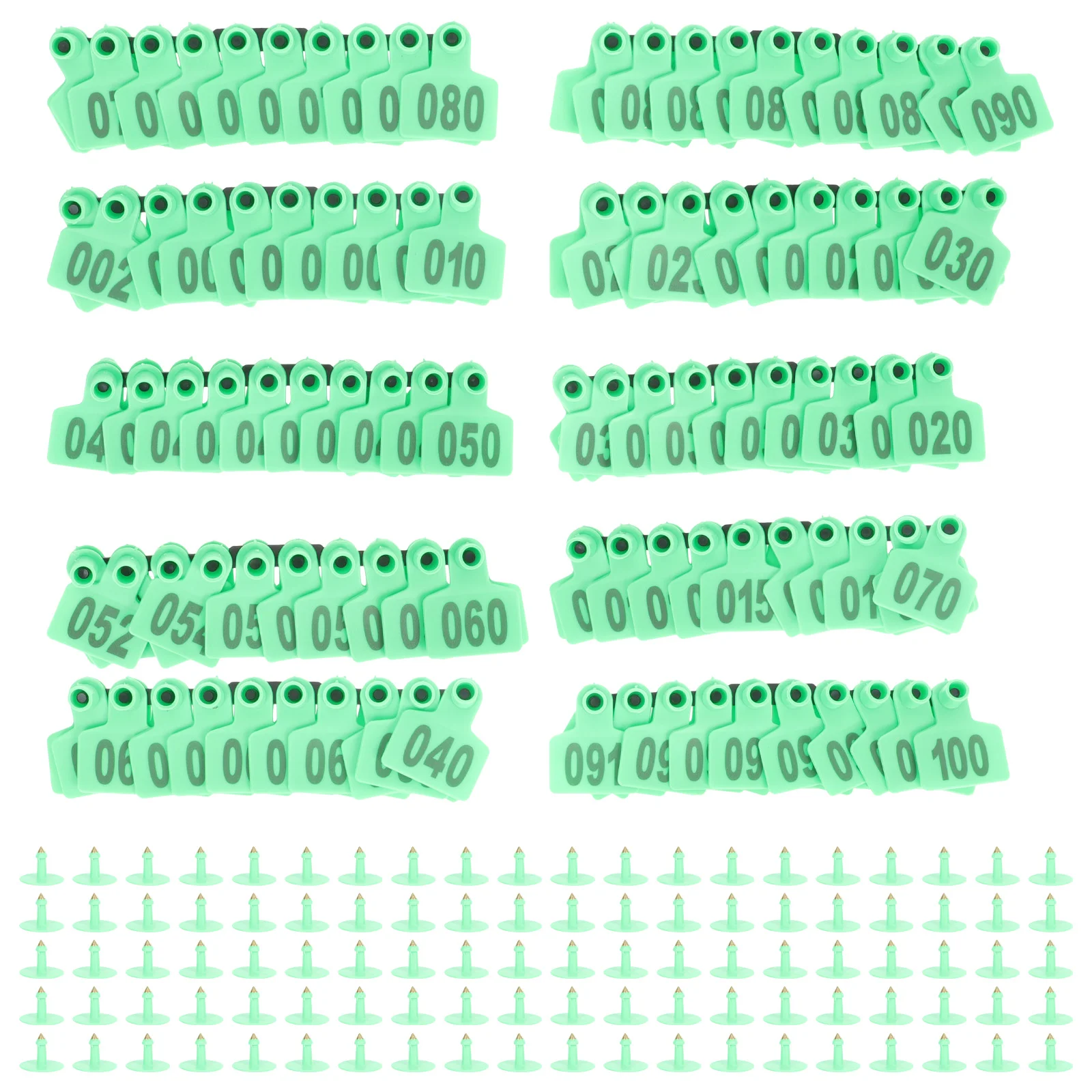 

100 Pcs Veterinary Animal Ear Tags Labels Pig Identification Number Tpu Livestock