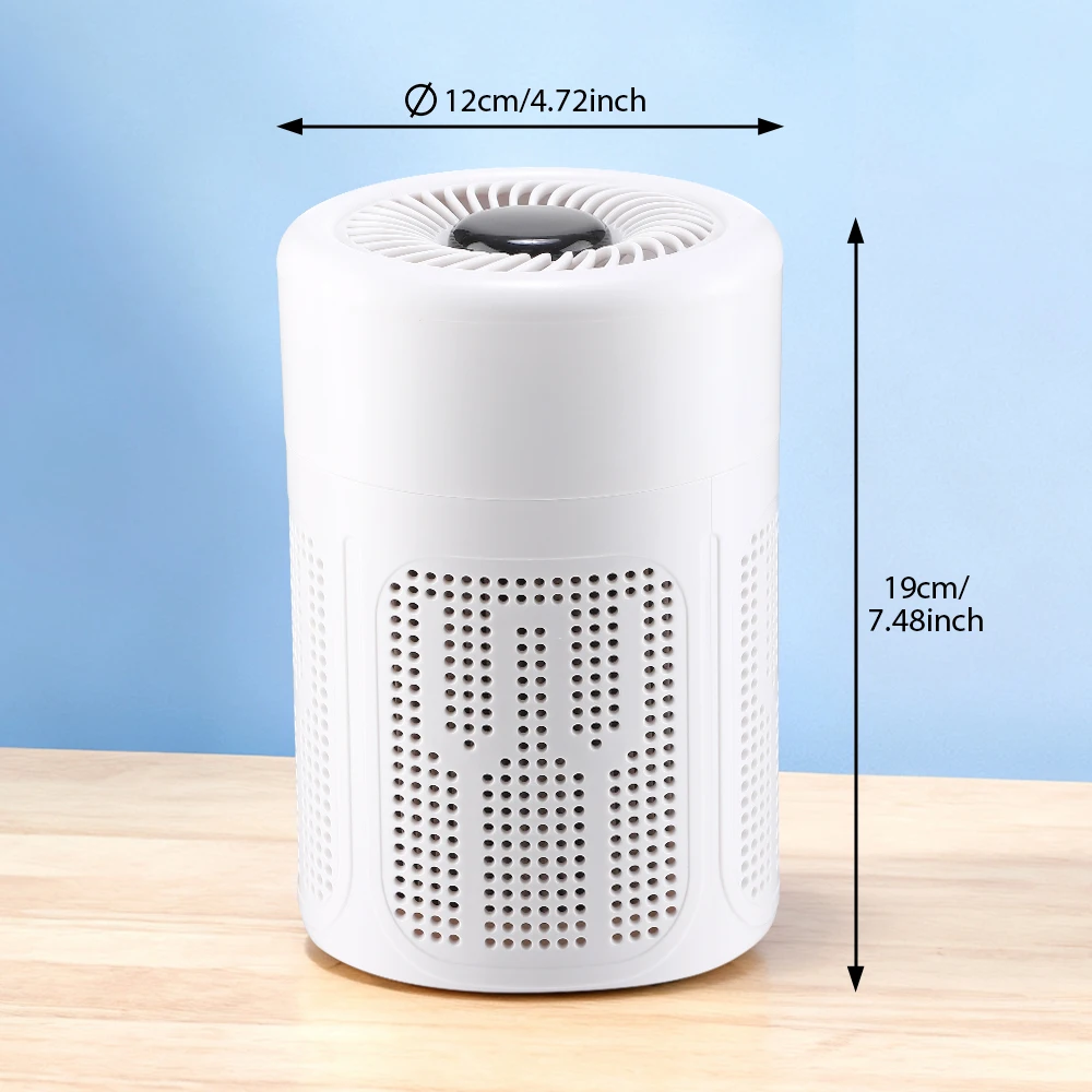 Mini Desktop Air Purifier HEPA Filter Negative Ion Technology Quiet Portable Air