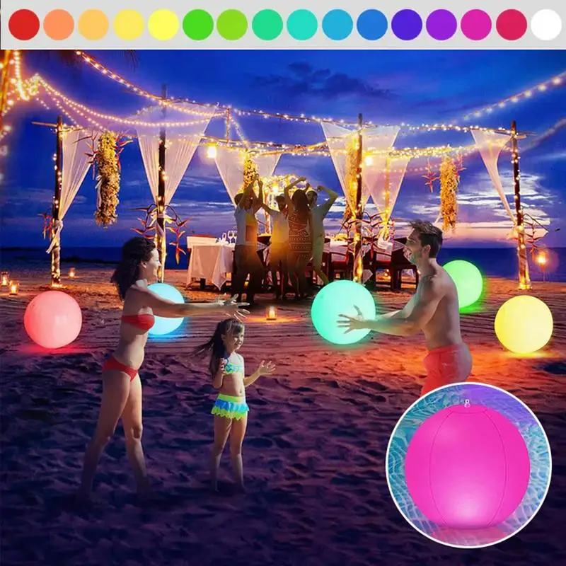 Neon Beach Balls 16 Light Colors Remote Control Pool Balls 4 Adjustable Light Modes Inflatable Neon Beach For Kids & Adult