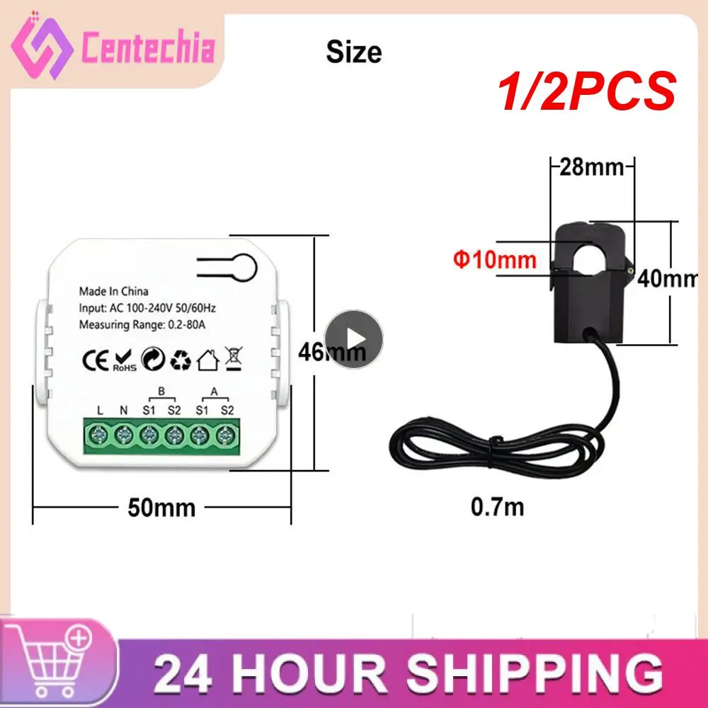 

1/2 шт., двухсторонний измеритель энергии Tuya, Wi-Fi, 1/2 каналов