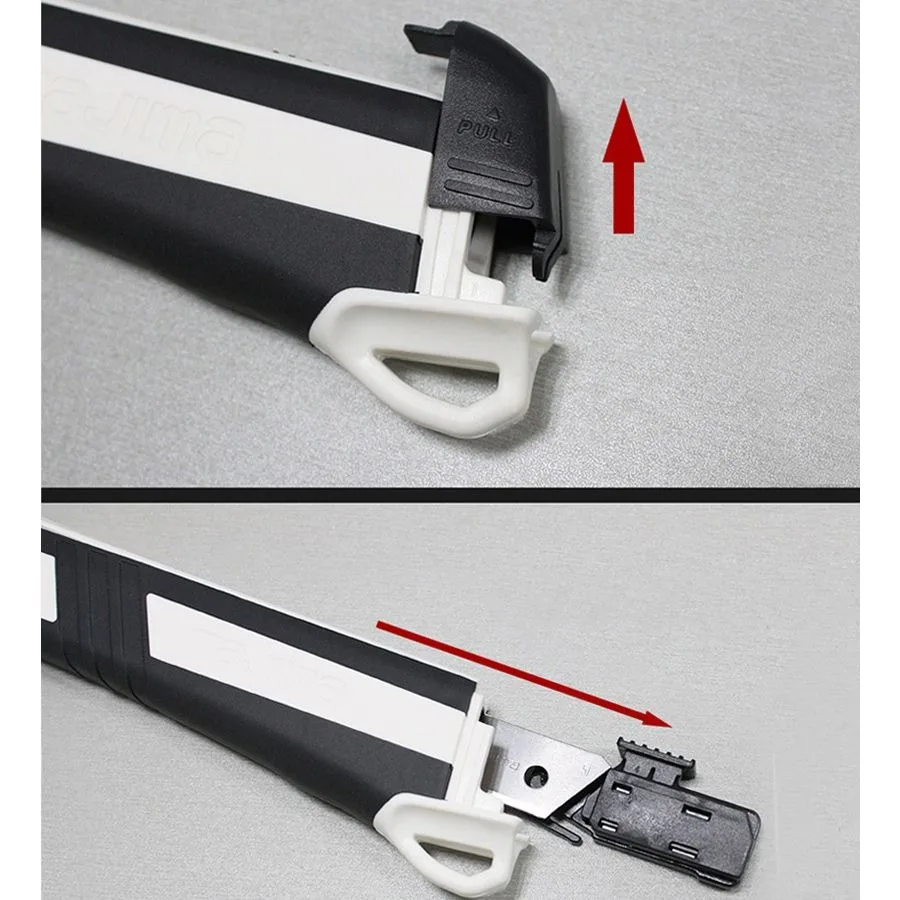 TAJIMA Einziehbares Allzweckmesser, 1 Stück, 18 mm breit, L-Typ-Klinge, automatische/manuelle Verriegelung, Tapetenmesser, Papierschneider – Detail 8