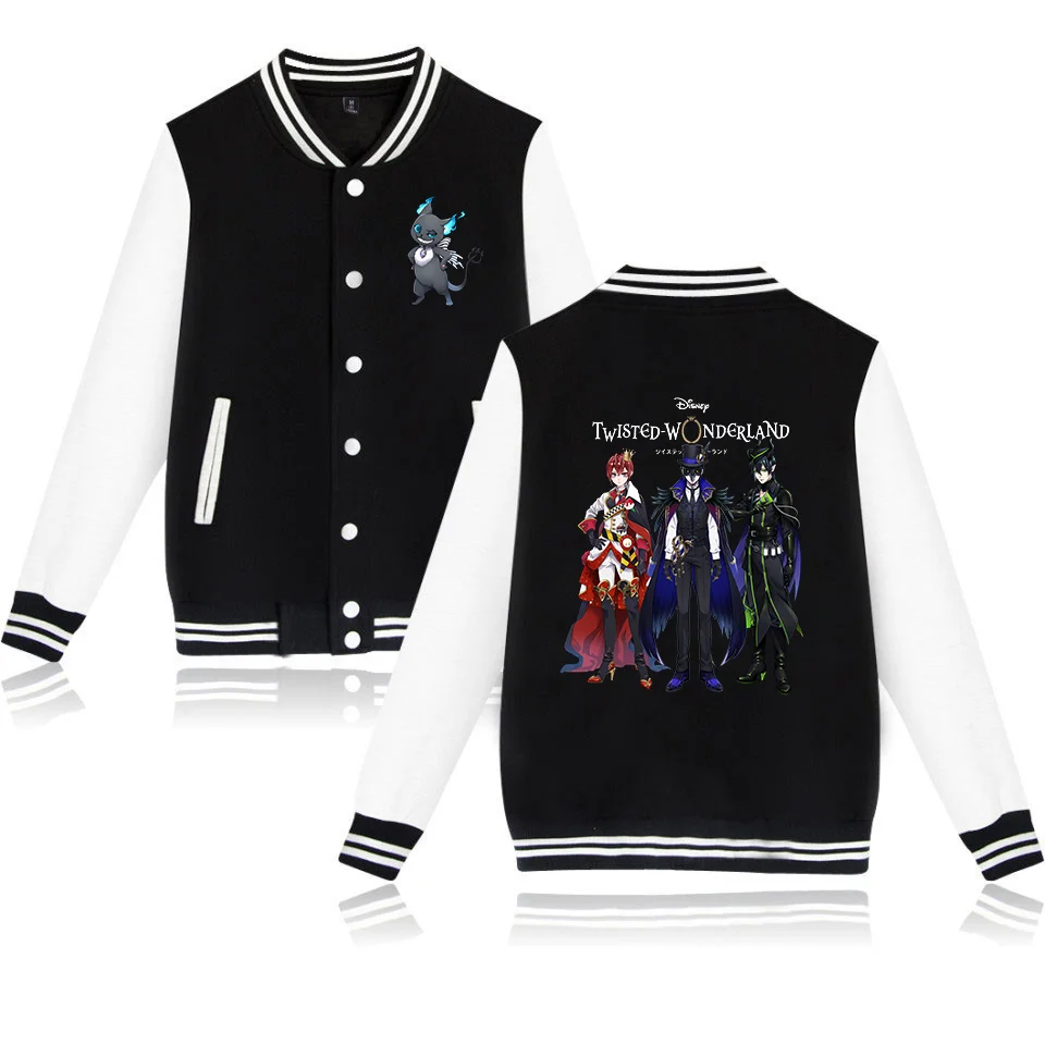 Giubbotto Bomber Disney Twisted-Wonderland Donna Uomo Autunno Giacca Da Baseball Cappotto Kid Streetwear Harajuku Bomber College Jacket