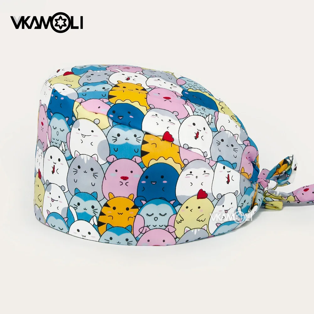 scrubs caps Pet shop hats Cleaning cap prices cotton High Quality pet grooming nursing work hats