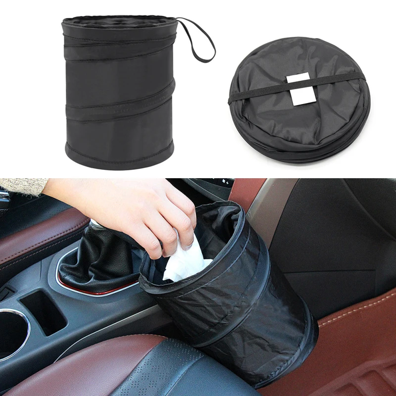 Car Garbage Bag Car Trash Can Portable Garbage Bin Foldable Pop-up Waterproof Bag Waste Basket Interior Accessories