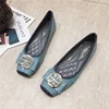 New Fashion Bean Shoes In Spring 2023 Flat Bottom Square Toe Boat Shoes Large Size Shallow Mouth Comfortable Work Shoes 5