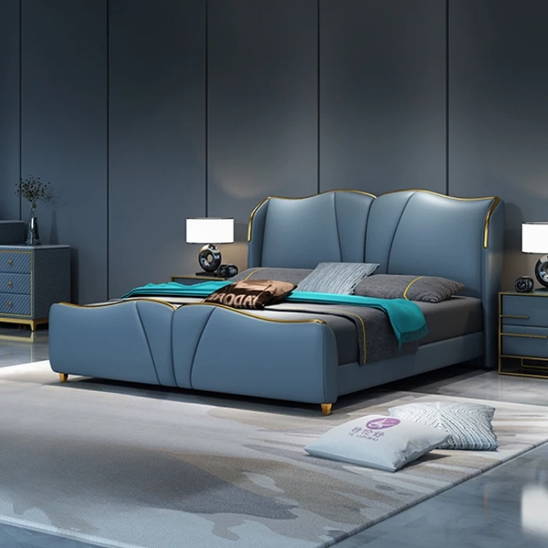 

Luxury Frame Double Bed Modern Nordic Unique Hotel King Size Double Bed Princess Modern Letto Matrimoniale Bedroom Furniture