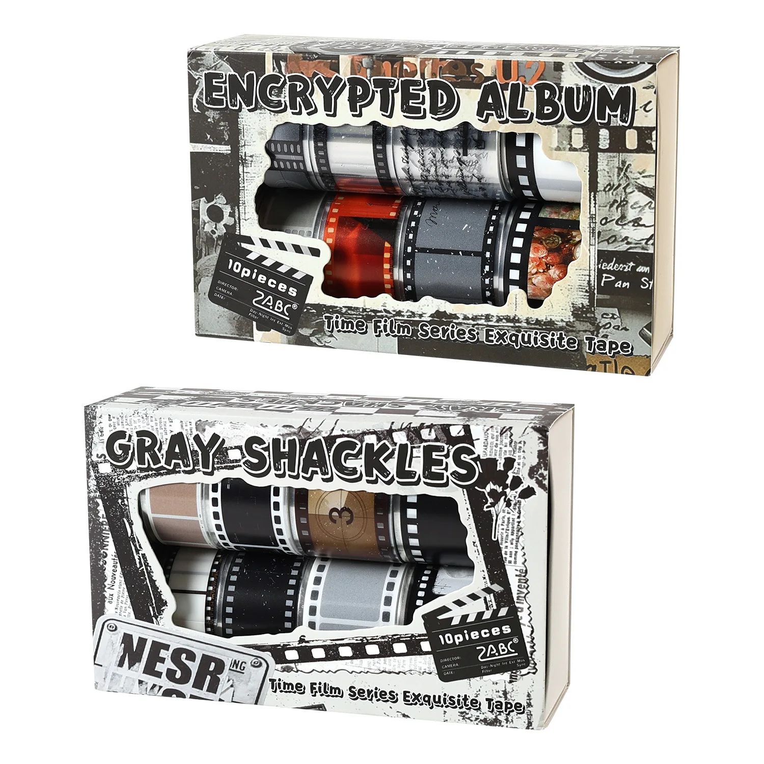 10개/1세트 장 접착 테이프 타임 필름 다이어리 마스킹 테이프 정크 저널 스크랩북 스티커 종이 일본식