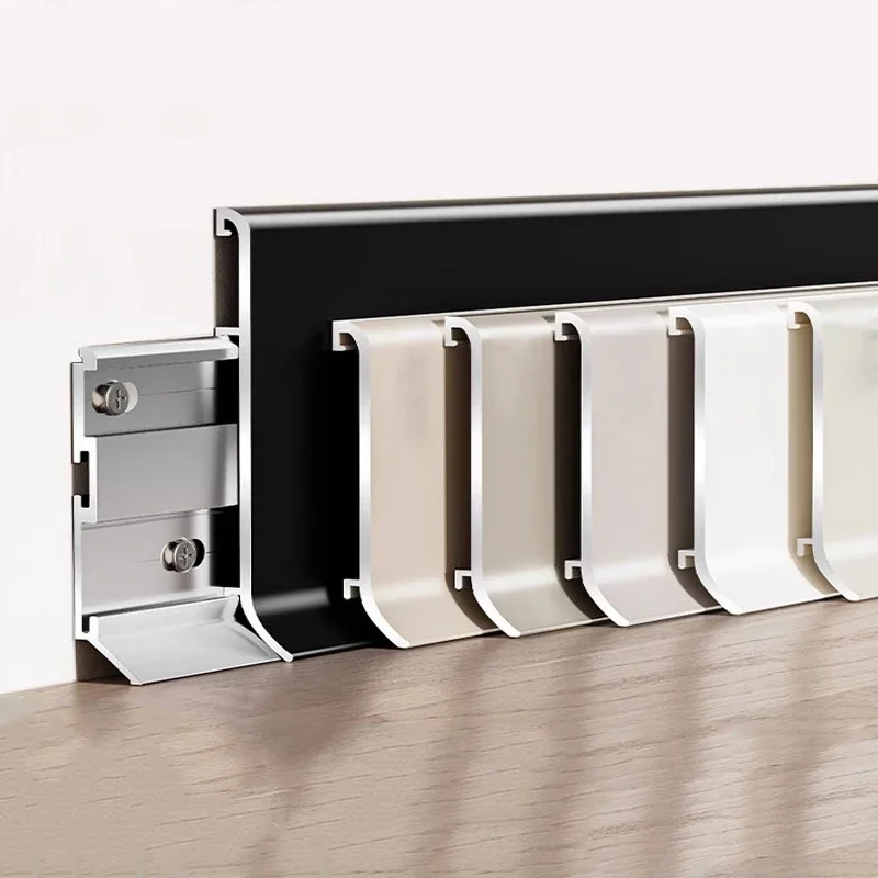 Aluminum Alloy Skirting Board Clip Type Ultra-thin 4cm6cm8cm Foot Line Skirting Line Sticking Minimalist Wall Clothing