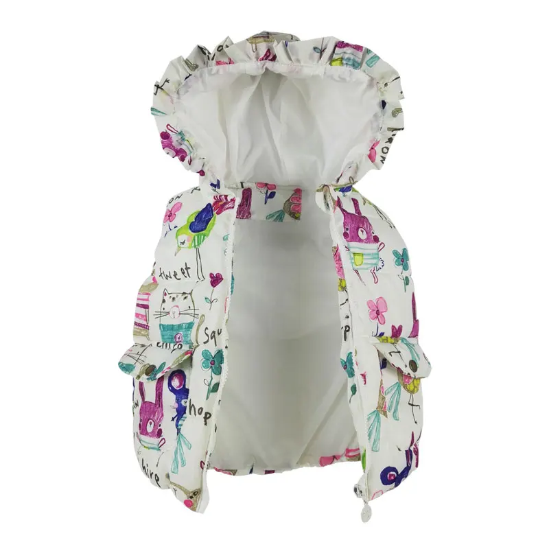 Autumn Winter Children Clothes New Girls Outerwear&Coats Animal Graffiti Hooded Girls Vest Jackets Baby Girl Warm Waistcoat