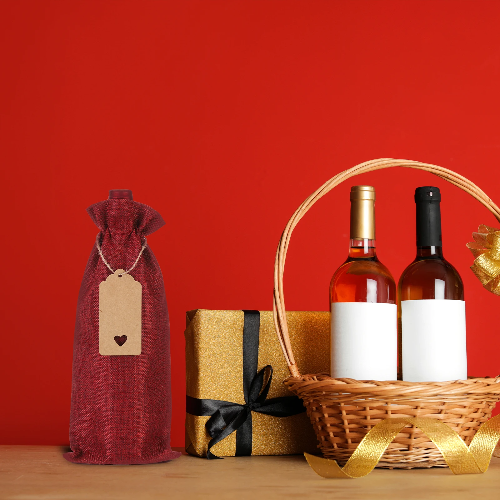12pcs Burlap Wine Bags with Drawstrings, Reusable Gift Bag Pouches with Tags, Durable W... - SKU BWBD1902 - UGI Packaging