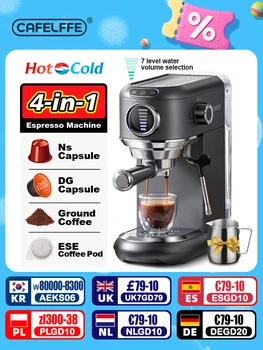 Cafelffe 4in1 Cafetera Cappuccino Macchina per caffè Dolce gusto Nes Capsule Espresso Maker ESE Pod Ground Regalo per Amante, Papà, Mamma 1