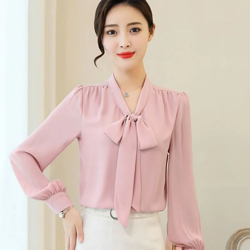 Solid Color Shirt Women Long Sleeve 2023 Spring Autumn Shellort  Blouse Clothes New Undershirt Versatile Fashion Tops Shirts