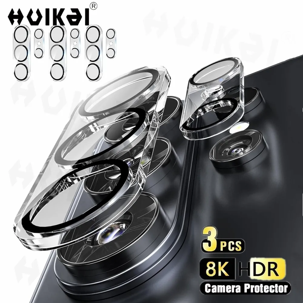 Premium 3-Pack HD Clear Camera Lens Screen Protector with Drop Protection and Anti-Scratch Tempered Glass