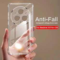 Crystal Clear Shockproof TPU Soft Case Cover - Transparent Airbag Protection for Realme 14 Pro (Transparent)