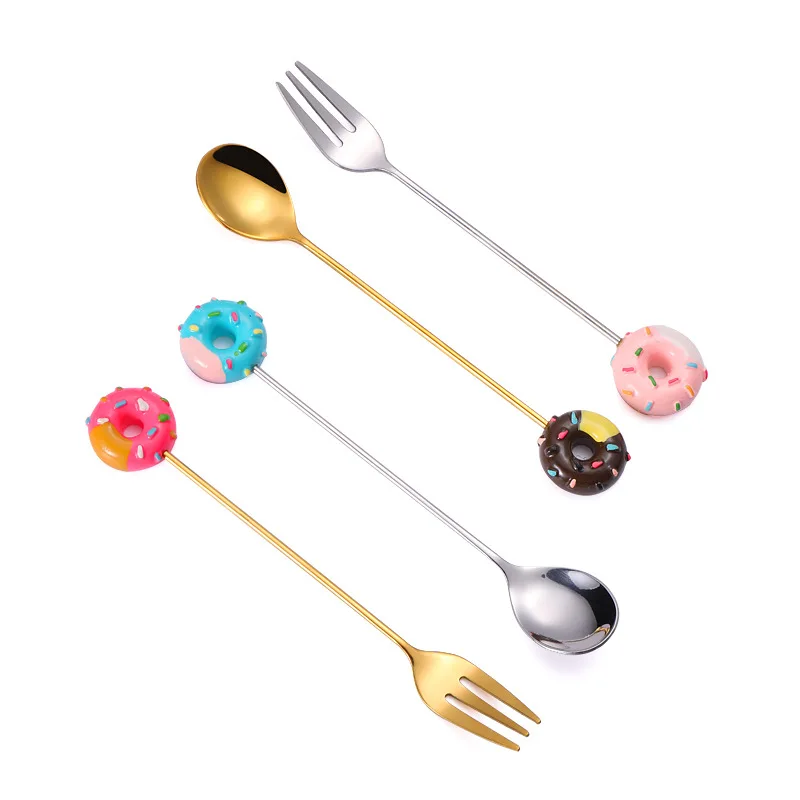 Description Picture 4 of item6Pcs Christmas Coffee Spoon & Fork Sets Gift Box Coffee Stirring Spoon Creative Ice Cream Shovel Dessert Tea Spoon Tableware