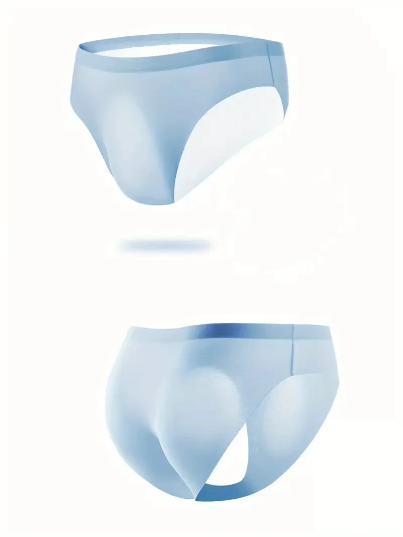 Description Picture 4 of item1pc Men's Ice Silk Seamless Plain Color Semi Sheer Briefs Cool Thin Breathable Stretch Comfortable Briefs sexy mens underwear