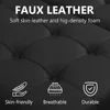 35.5 Inch Square Leather Storage Ottoman, Large Ottoman Coffee Table, Lift Top Tufted Ottomans Toy Box Footrest for Living Room 5