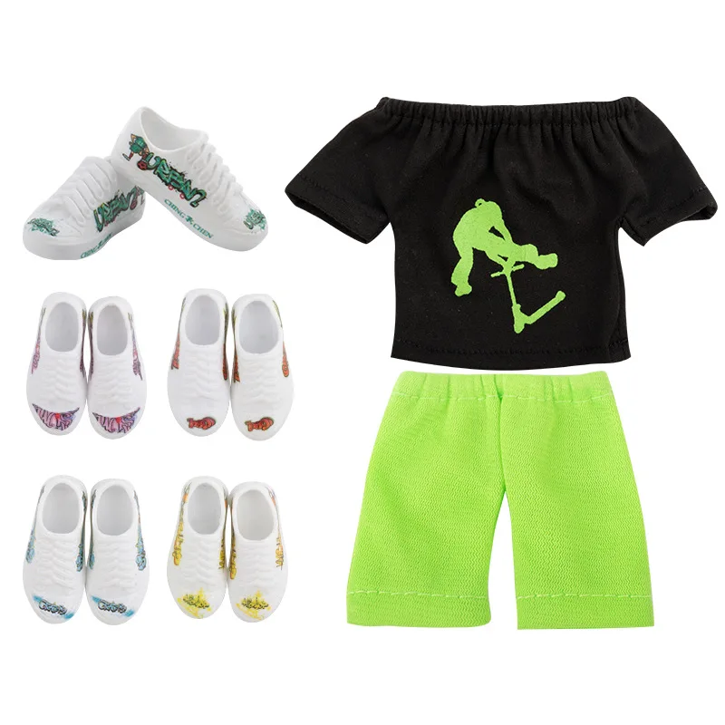 Finger Skateboard Toys Alloy Finger Scooter with Pants Shoes and Tools Gift