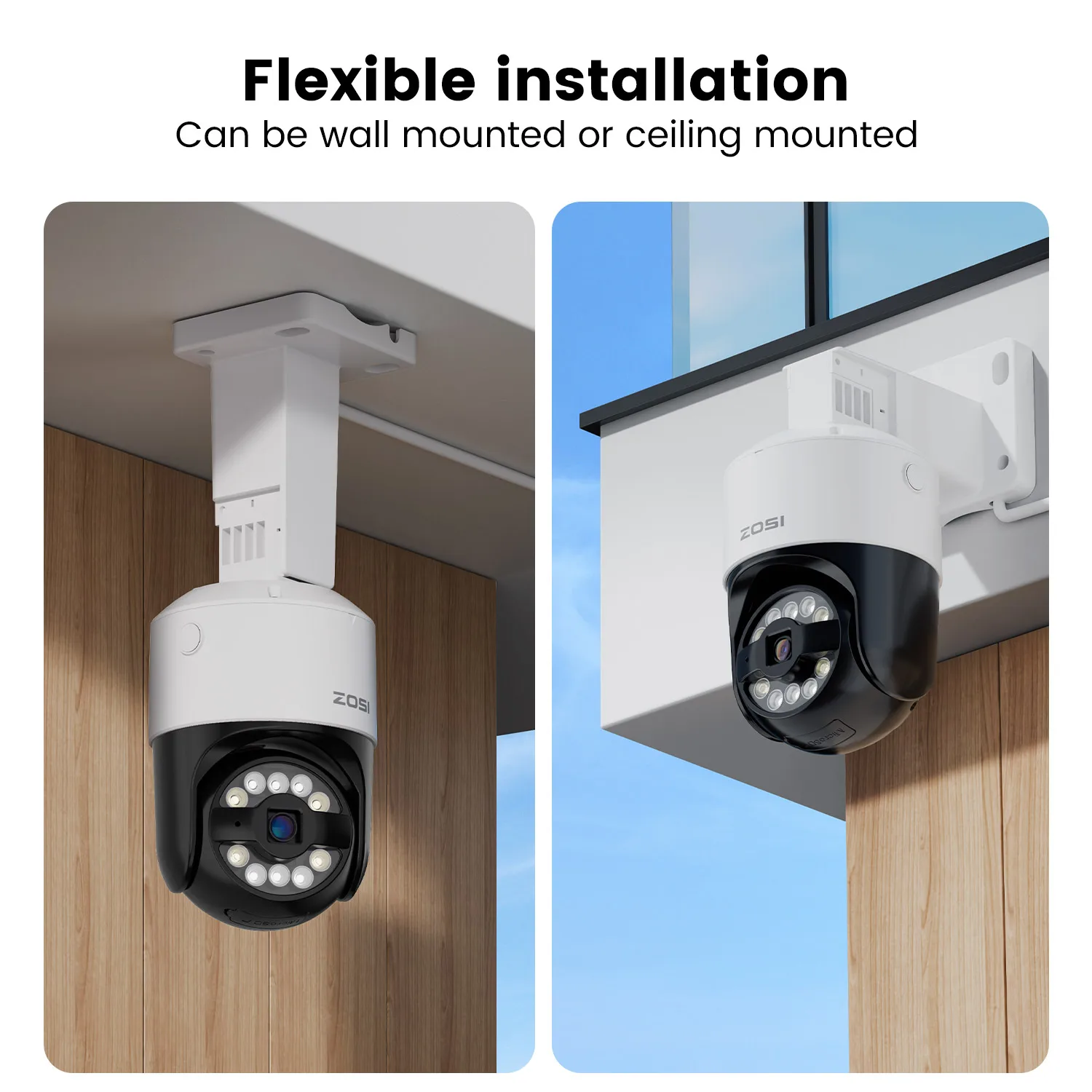 5MP Surveillance System ZOSI 5MP WiFi 6 Security Camera System - 4 Pan/Tilt Cameras With AI Detection, Night Vision & 1TB HDD ZOSI 5MP Pan Tilt Cameras