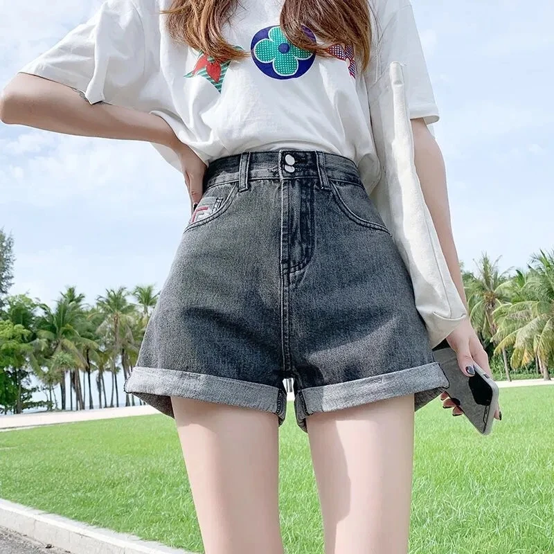 High Waist Denim Shorts Women's Summer 2023 New Loose And Thin Korean Version A-Word Wild Net Red Ins Hot Pants M812
