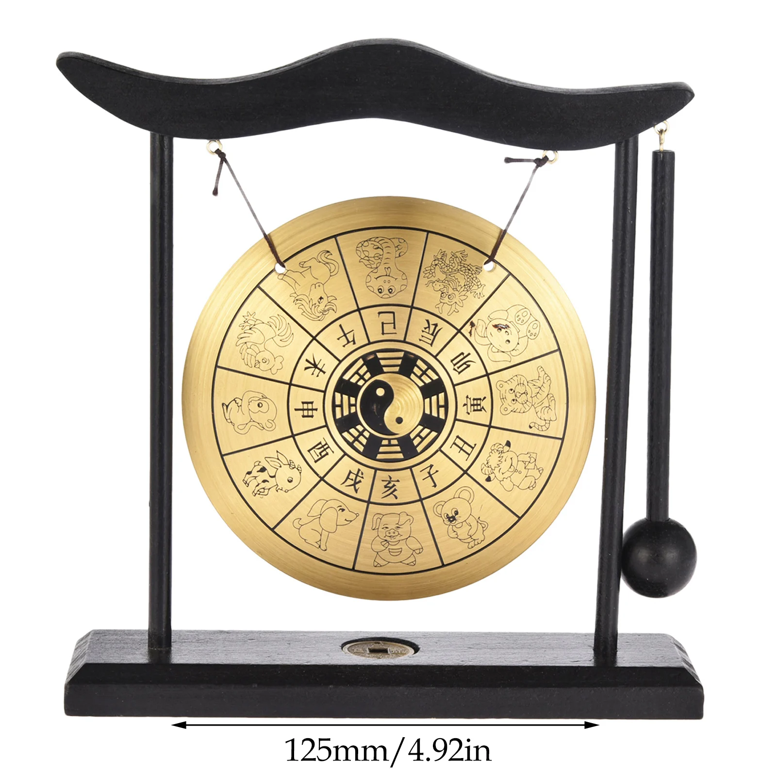 Gong Percussion Instruments Easy To Maintain Mini Gong With Mallet And Stand Agreeable Sound Healing Instruments Wind