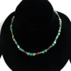 Factory Store Trendy Regenerate Turquoise with Bronze 6-8mm Beads Necklace with Quadrangle Pendant for Woman Man Daily Wearing 5