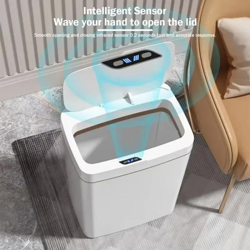 NEW Smart home Kitchen trash can 15L bathroom non-touch smart trash can toilet smart trash can waste trash can smart trash can 5