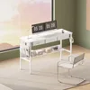 47 inch Computer Desk with Shelves, Writing Desk with Drawers for Small Spaces, Computers Desks 1