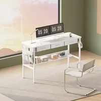 47 inch Computer Desk with Shelves, Writing Desk with Drawers for Small Spaces, Computers Desks 1