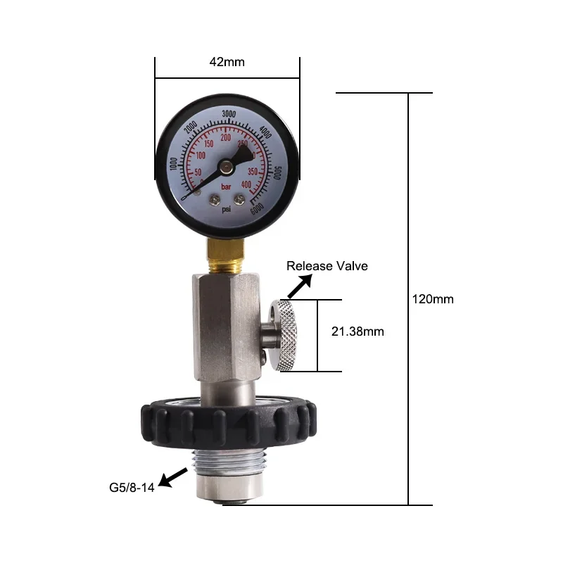 6000Psi Air Tank Testing Pressure Gauge Valve High Pressure Filling Station with