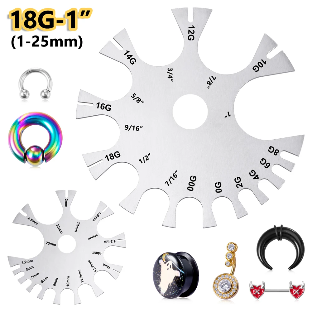

1pc 1mm-25mm Wire Gauge Measuring Tool Piercing Jewelry Thickness Gauge Measurement Tester Ruler Stainless Steel Diameter Tool