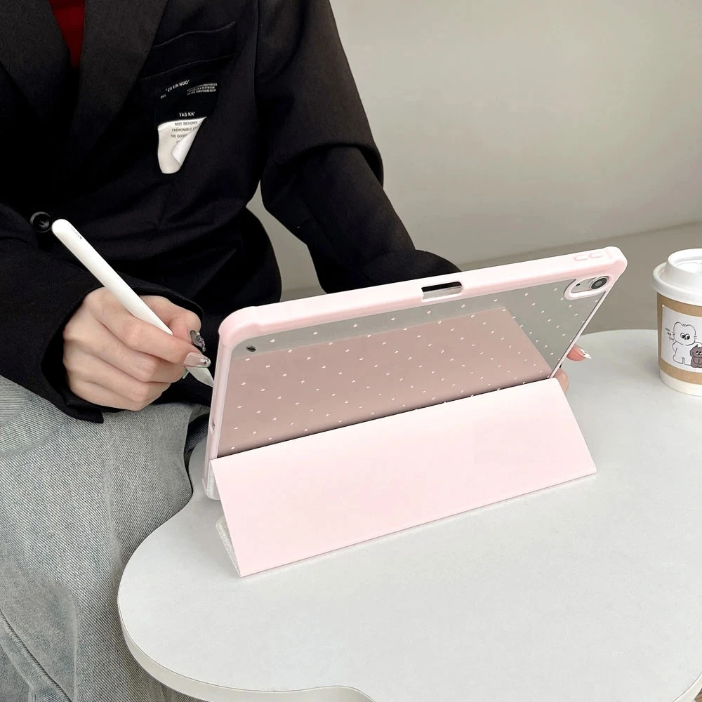 Chic Black Polka Dot Trifold Tablet Case
