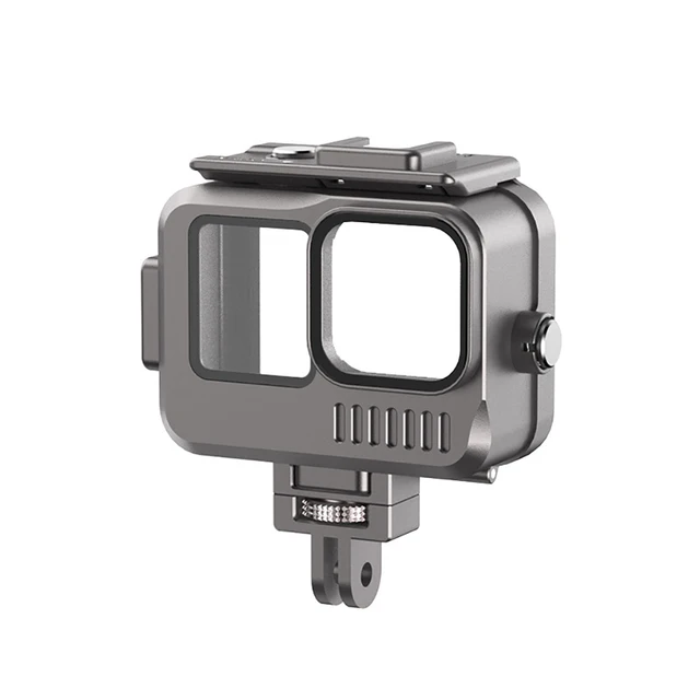 Carcasa Sumergible Para GoPro 11/10/9 - Resistente 40m, Aluminio, Cristal Templado 9H, Doble Zapata Fría