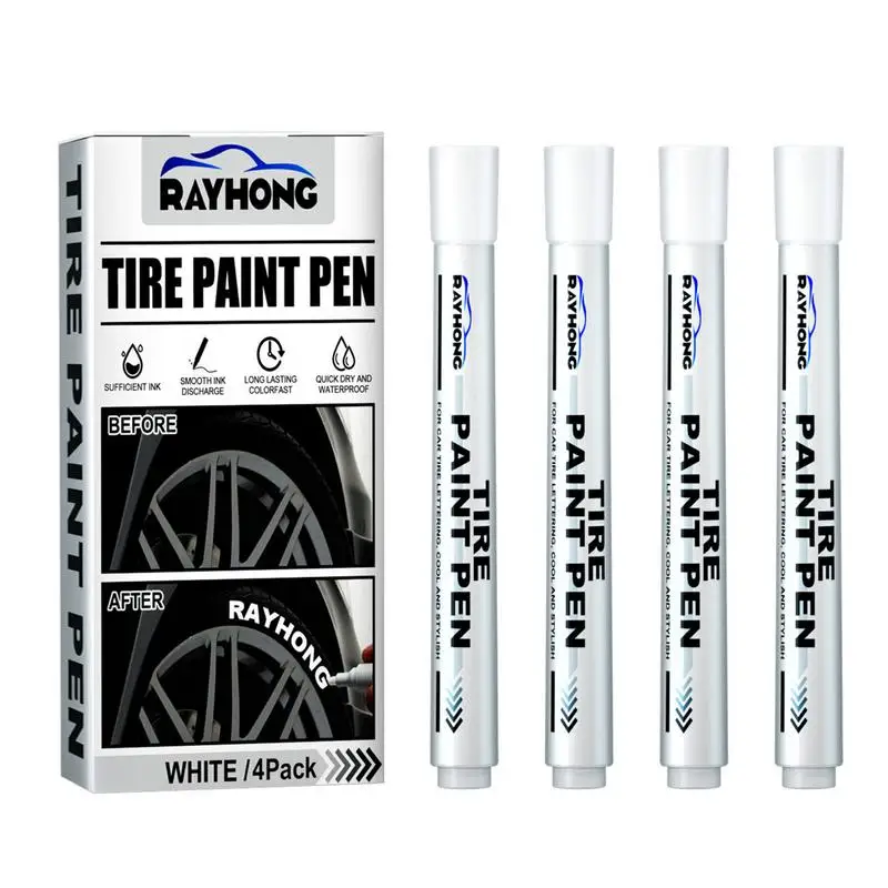 Tyre Marker Paint Pen Car Scratch Remove Pen White Tyre Marker For Car  Tires Rubber Metal Water Based Ink Car Decoration - AliExpress