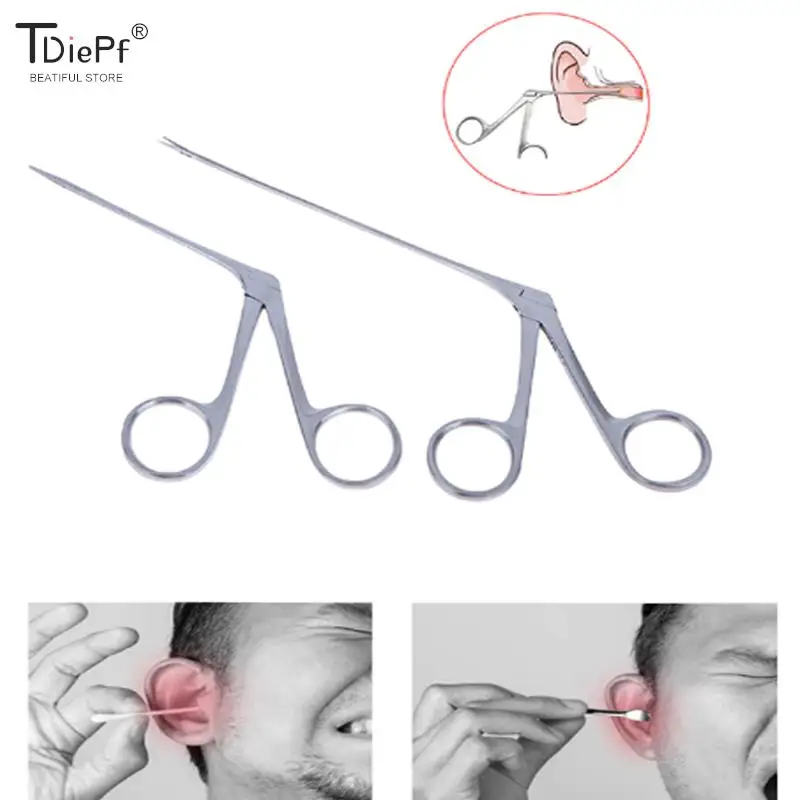 1pc Medical Ear Wax Endoscope Earwax Cleaning Remover Micro Alligator Crocodile Forceps Nose