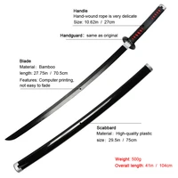 Demon Slayer Katana 104cm Anime Character Weapons Toy Sword Zenitsu Giyuu Blue Shinobu White with Belt and Sword Holder 2
