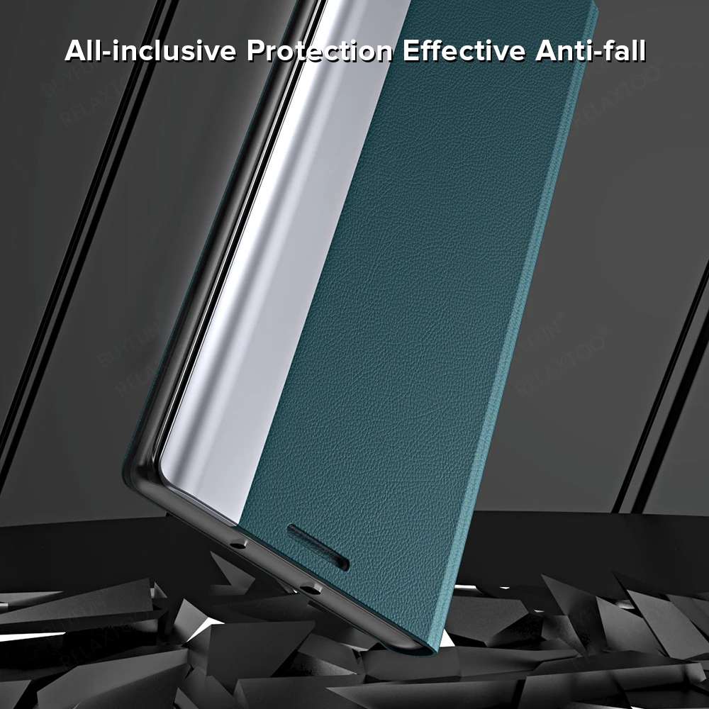 Leather Magnetic Flip Phone Case with Stand Feature