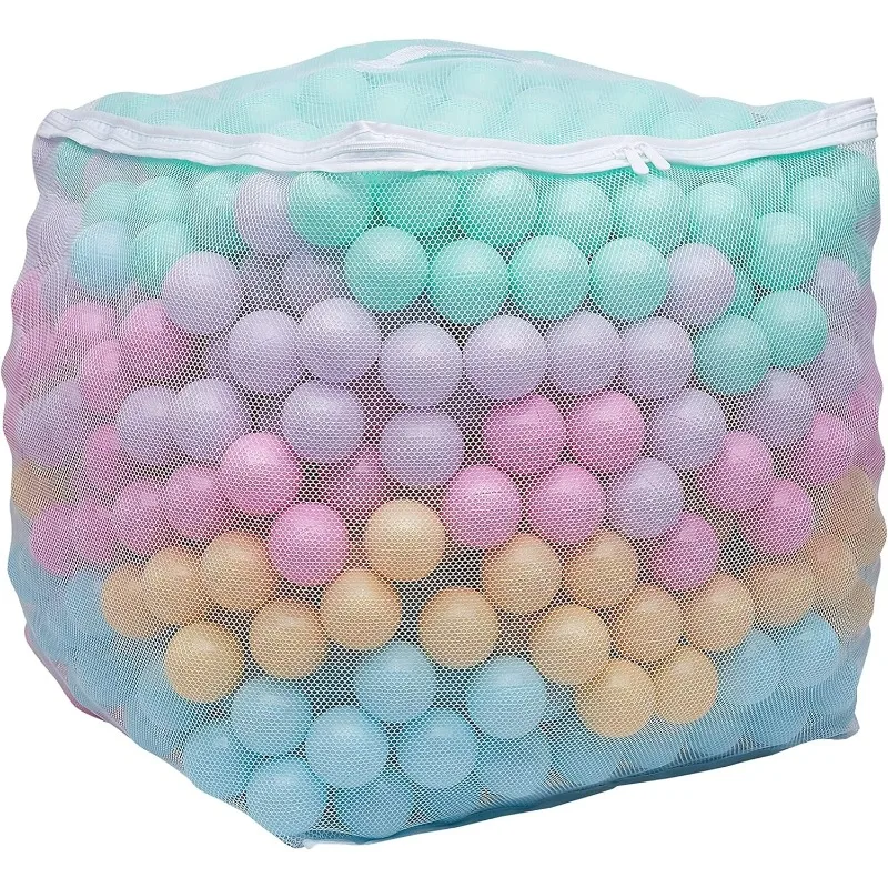 

Basics BPA Free Crush-Proof Plastic Pit Ball with Storage Bag, Toddlers Kids 12+ Months, Pack of 1000 Balls