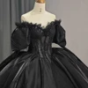 Luxury Black Ball Gown Quinceanera Dresses Beading Long Sleeves Bridal Gown Party Floor-length Bride Dresses vestido de 15 años 1181 5