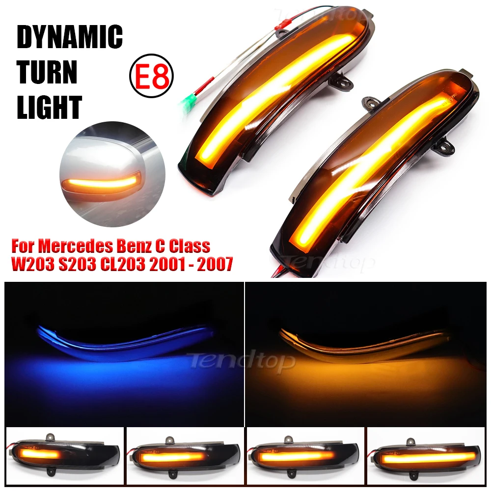 

2Pcs Dynamic Indicator Blinker For Mercedes Benz C Class W203 W211 S203 CL203 2001-2007 LED Turn Signal Side Mirror Light