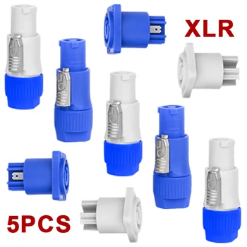 5/20 ชิ้น AC Power Socket ปลั๊กไฟ AC หน้าจอ LED Stage Beam Light การเชื่อมต่อ 3Pin XLR Connector ล็อค Terminal 1