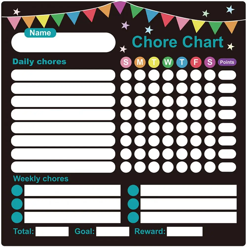 Magnetic Chore Chart 3pcs Magnetic Whiteboard Set with Pen Eraser Stain-resistant Surface Kid Reward Board Rubber for Home