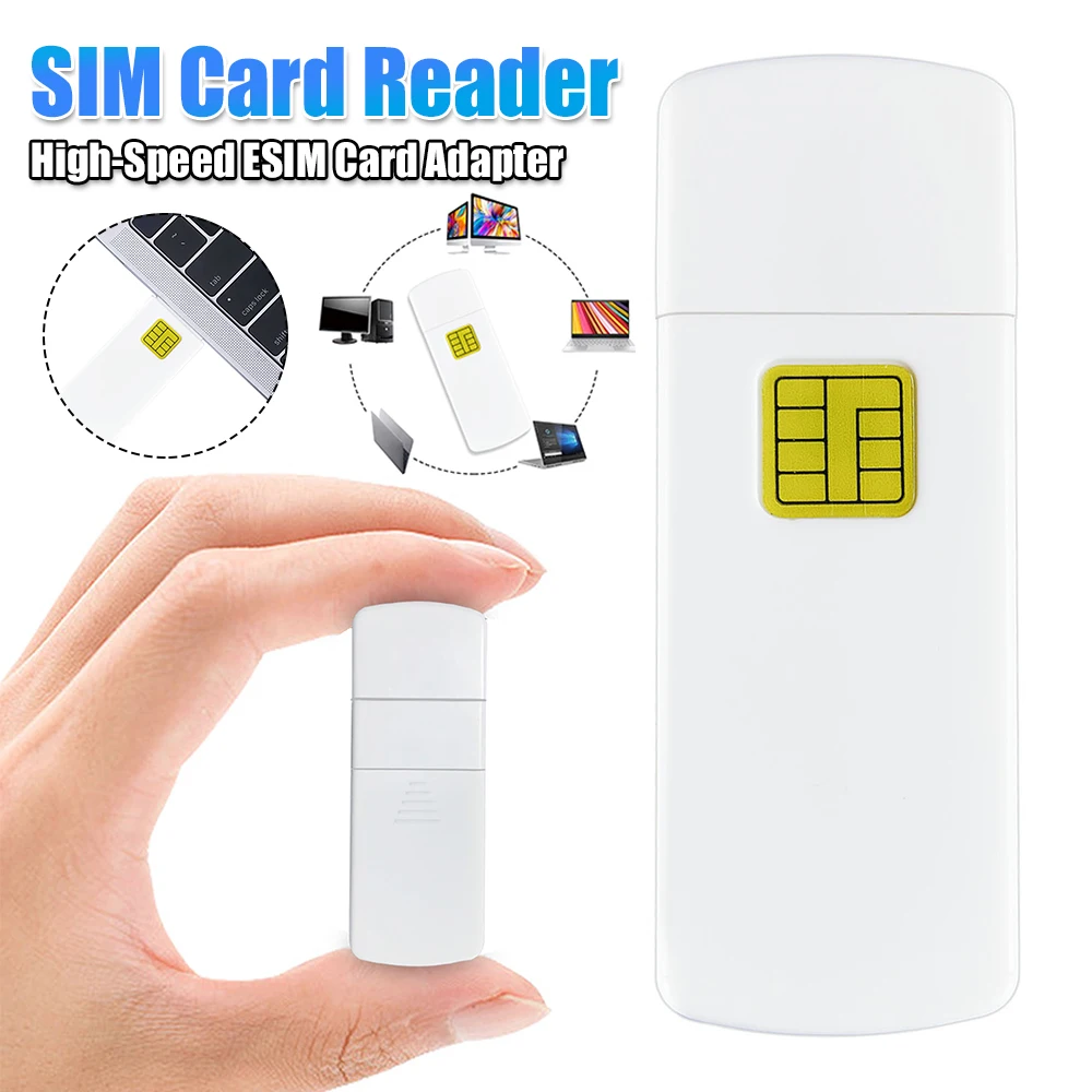 USB SIM 스마트 카드 리더 플러그 앤 플레이 SIM 카드 어댑터 안드로이드 윈도우 맥 OS 맥북 컴퓨터 PC용 경량 컴팩트