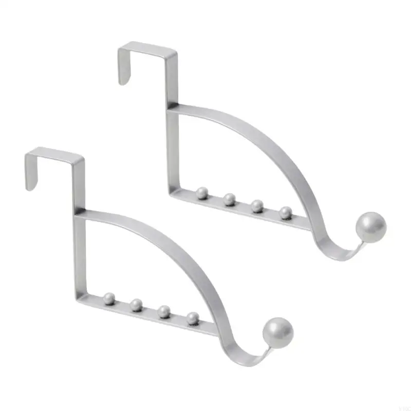 2Pieces Over The Door Hooks Hanger Multi Hanging Storage Organizers Valet Hooks Y4QC 4