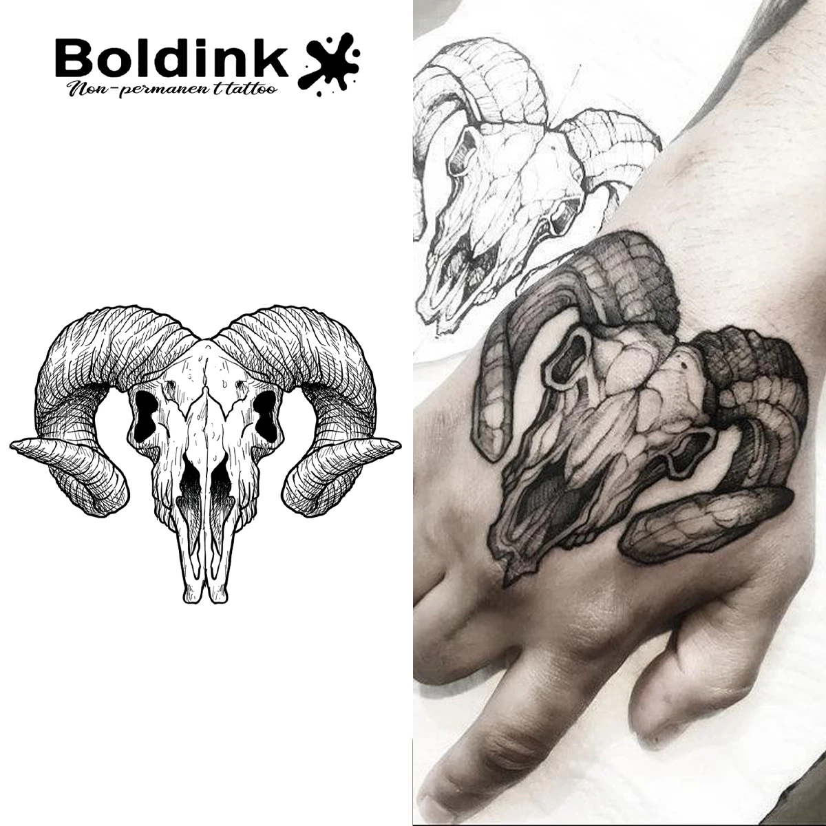 Stylized Ram Tattoo Art 55687209 Vector Art at Vecteezy, image size:1200x1200