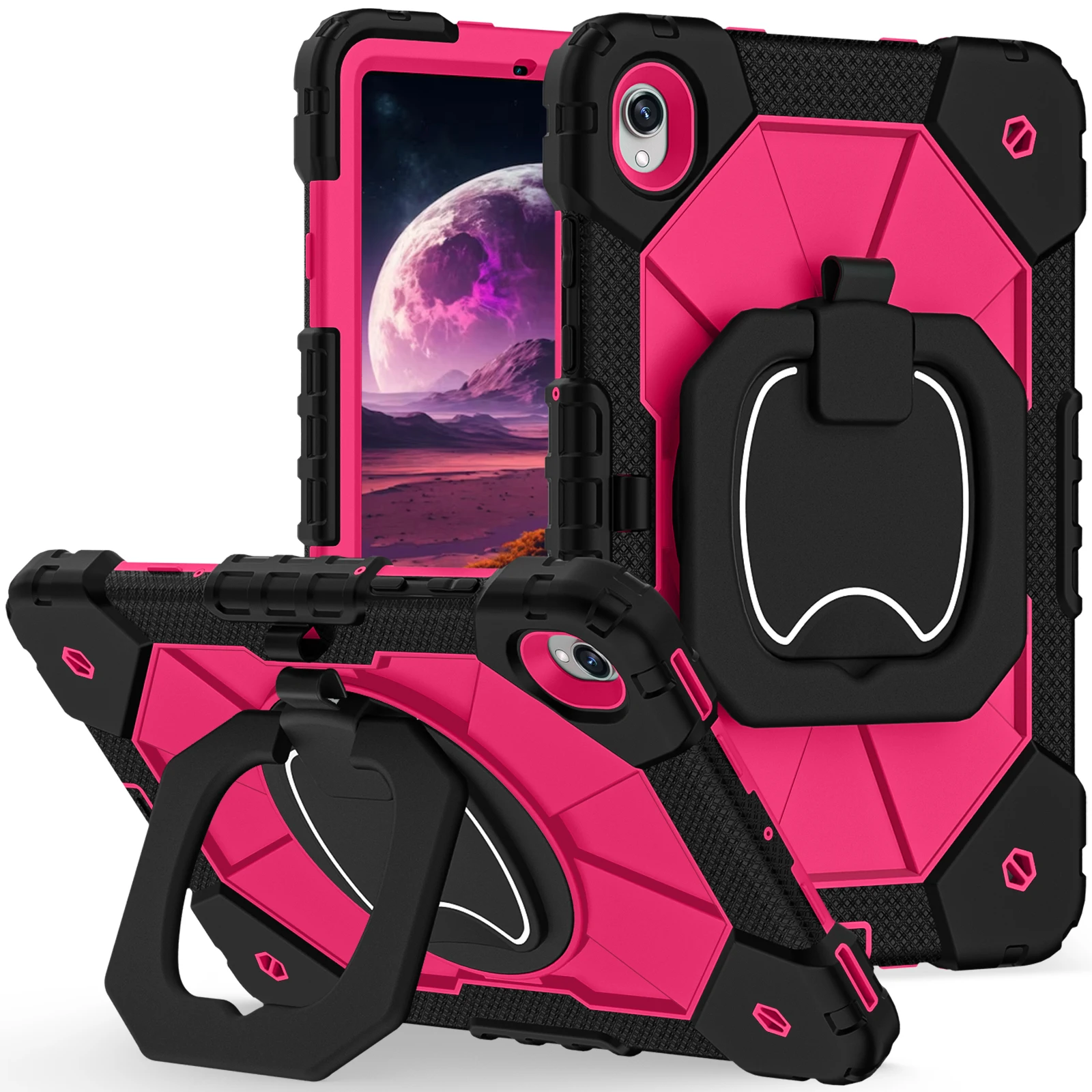 Enhanced Shockproof Rotation Stand Tablet Case Sleeve with Handle and Thick Hard Cover