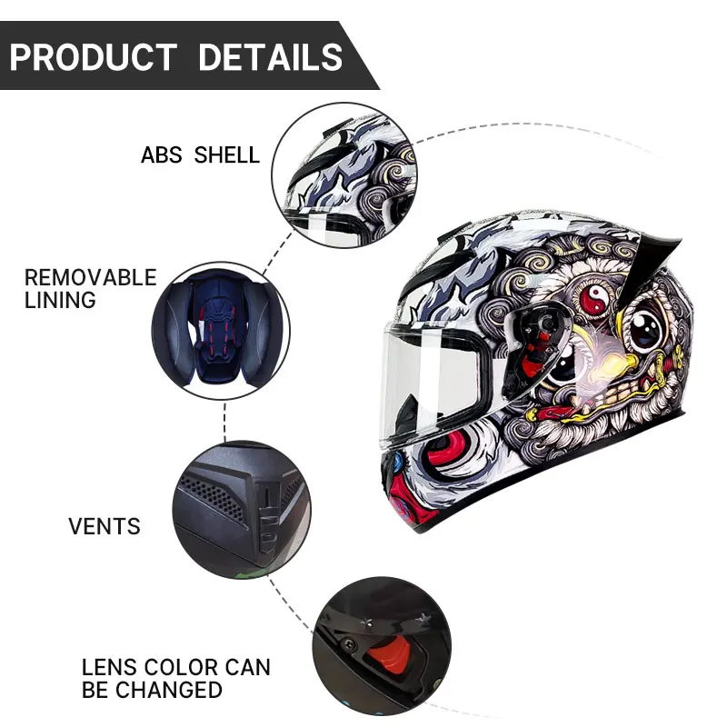 High Quality Flip Up Motorcycle Moto Cascos Motociclistas Capacete Double Lens Full Face Helmet DOT Approved