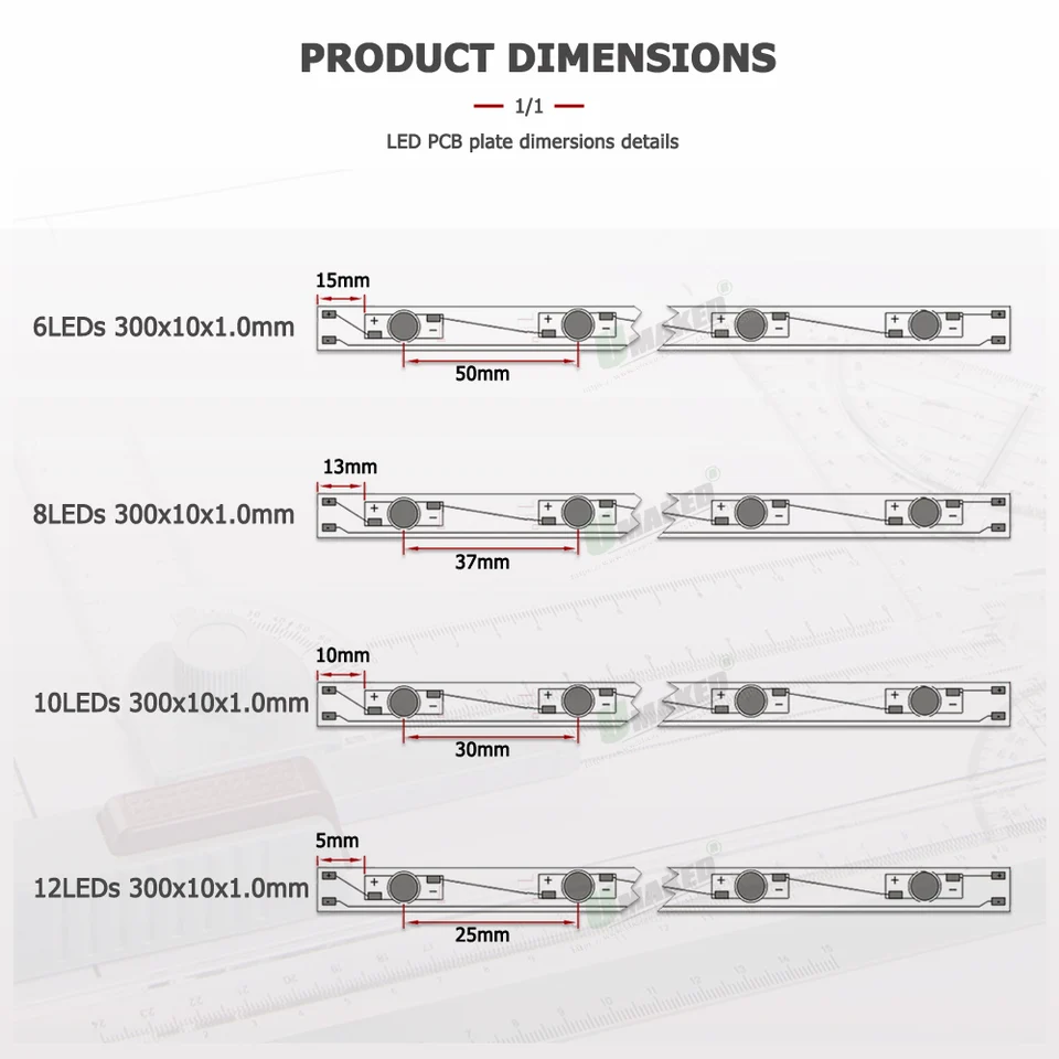 2pcs 140mm X 16mm Aluminium Pcb Circuit Board For 3 X 1w,3w,5w Led In - Foto 13