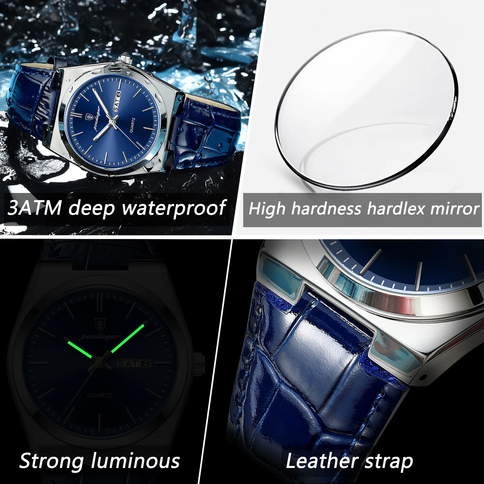Luxury Trend Men Watch Waterproof Luminous Date Week Man Wristwatch Military Outdoor Leather Men's Quartz Watches Reloj_voghion.com