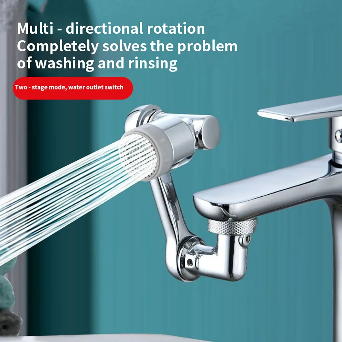 Stainless Steel Faucet Universal Rotation Splash-Proof Design Multi-Adapter Head Safe Drinking Water Includes Kitchen Bathroom